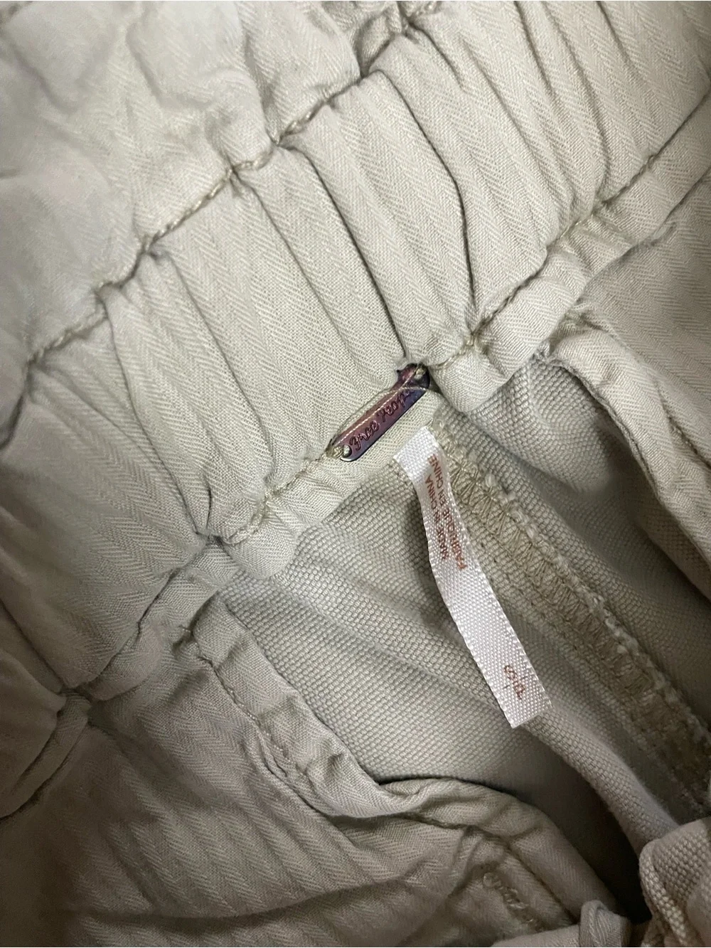 Free People Margate Beige pleated trousers